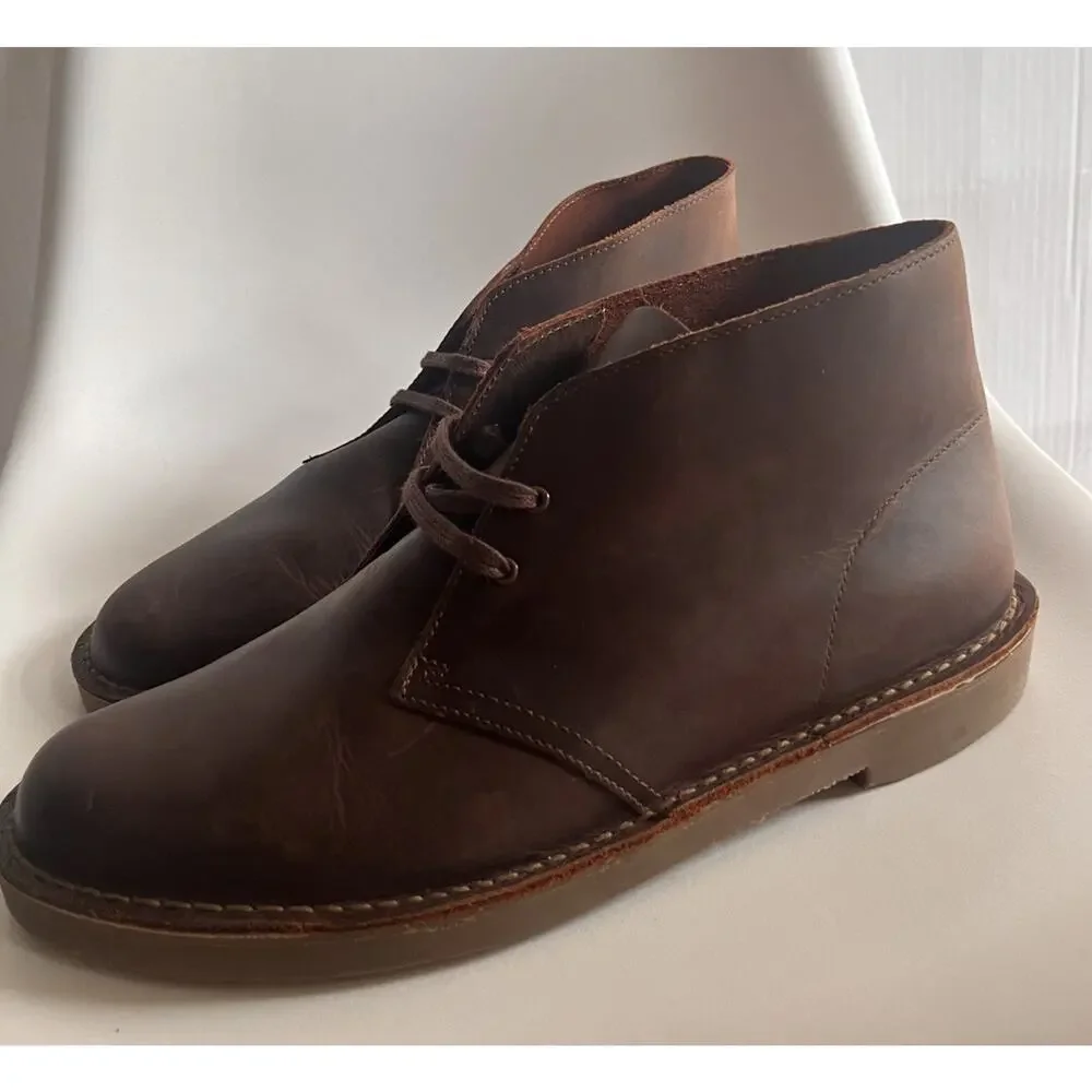 Clarks Shepton 26179927 Mens 12 M Dark Brown Leather Chukka Desert Boots NWOB